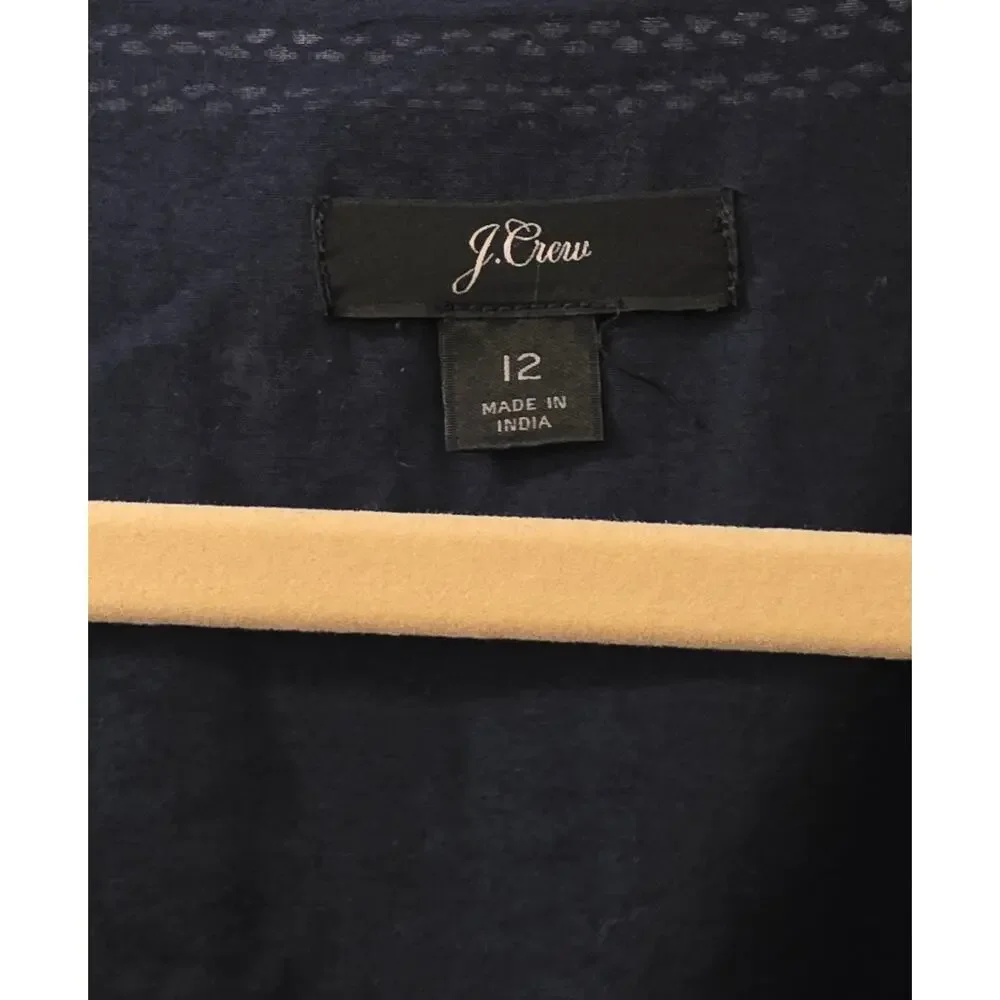 J Crew Navy Blueall Over Eyelet Wrap Dress Size 12